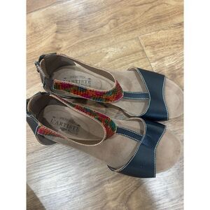 L’Artiste by Spring Step Breckel Sandals Black Multi Color Size 41